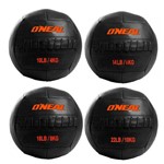 Kit Wall Ball Bolas de Couro 4 6 8 e 10 Kg P/ Crossfit e Treinamento Funcional Oneal