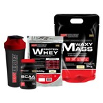 Kit Waxy Mass 3kg + Whey Protein 500g + Bcaa 120tabs + Coq Bb