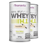 Kit 2 Whey Protein 100% H.I Sanavita Baunilha 375g