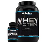 Kit Whey Protein 1kg + Bcaa 120 Capsulas - Atlhetica Pro Ser