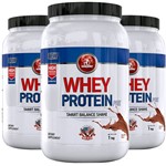 Kit 3 Whey Protein Pre Midway 1kg Chocolate