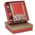 Kit Whisky Escocês Johnnie Walker Red Label Litro + Tabua para Queijo + 4 Garfinhos e 1 Faca