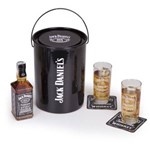 Kit Whisky Jack Daniel's 375ml + Geleira Balde Personalizado + 2 Copos + 2 Porta Copos (SQ14886)