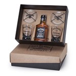Kit Whisky Jack Daniel's + 2 Copos Personalizados + 2 Porta Copos (SQ16912)