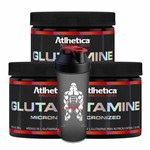 Kit 3x Aminoácido L- Glutamine Micronized 900g + Coqueteleira Atlhetica Nutrition