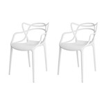 Kit 2x Cadeira Design Alegra Master Philippe Starck Branca Polipropileno Cozinhas Aviv Fratini