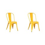 Kit 2x Cadeira Design Tolix Iron Francesinha Xavier Pauchard Amarelo Cozinhas Berlin Fratini