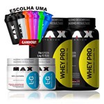 Kit 2x Whey Pro + Glutamina 150g + Coqueteleira - Max