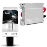 Kit Xênon Moto Completo H1 4300k 35w 12v Tonalidade Branca com Reator Função Anti Flicker