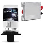 Kit Xênon Moto Completo H4-2 6000K 35W 12V Lâmpada Extremamente Branca e Reator Função Anti Flicker