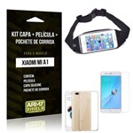 Kit Xiaomi Mi A1 Capa Silicone + Película de Vidro + Pochete para Corrida - Armyshield
