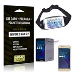 Kit Zenfone 3 Max - 5.2' ZC520TL Capa Silicone + Película Gel + Pochete para Corrida - Armyshield