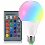Lâmpada LED Bulbo RGB 3w E-27 com Controle Remoto
