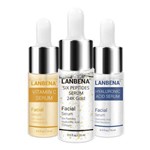 LANBENA Vitamina C Serum+Six Peptides Serum 24K Gold+ácido Hilaurônico Serum Anti-idade Hidratante Clareador Facial