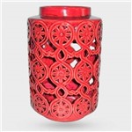 Lanterna Decorativa de Cerâmica Vermelha