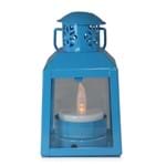 Lanterna Decorativa Vanice Candeeiro Azul Avalon
