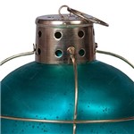 Lanterna Indiana Onion Teal Blue em Metal - 20x18 Cm