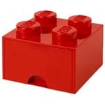 Lego Bloco Organizador 25 Cm C/1 Gaveta Vermelho