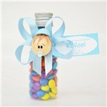 Lembrancinha de Maternidade Garrafa C/ Confetes Cabeça de Bebê Azul