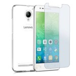 Lenovo Vibe C2 8GB 4G Película de Vidro e Capa de Silicone Dual Sim Tela 5 - Branco