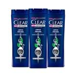 Leve 3 Pague 2 Shampoo Anticaspa Clear Men Men Limpeza Profunda Clear 200ml