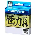 Linha de Pesca Shimano Kairiki Pe Multifilamento 8 Fios Trançados Verde 0,18mm 20lb 300m