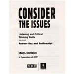 Livro - Consider The Issues - Listening And Critical - Thinkink Skills - Answer Key And Audioscript