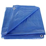 Lona Leve 220 Micras 3x6 Polyethileno Azul Impermeável + Ilhos