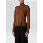 Long Sleeve Turtle Neck Knit Top-Tabaco - P
