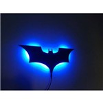 Luminária Batman Morcego Bivolt LED AZUL MDF Decorativa Infantil