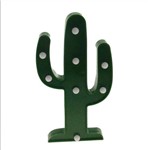 Luminaria Led Abajur Decoração Cactus Verde Plastico 26x15x3
