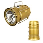 Luminária Solar Lampião Led Lanterna Recarregável Dourado