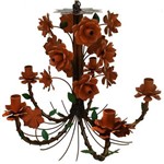 Lustre de Ferro Preço de Fábrica Artesanal com Flores para Sala de Jantar