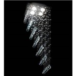 Lustre Quadrado Cromado Rampa Cristal Transparente 4 Lâmpadas 27x70 Dna Gu10 Qu004/30-rmp Cozinhas e Salas