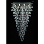 Lustre Quadrado Inox Cristal Intercalado Transparente 16 Lâmpadas 70x80 Dna Gu10 Qu-016 Cozinhas e Quartos