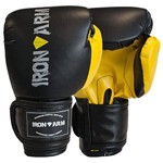 Luva Boxe Muay Thai Training 16 Oz Preto e Amarelo Iron Arm
