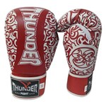 Luva de Boxe / Muay Thai 12oz - Vermelho com Branco Maori - Thunder Fight
