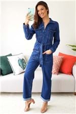 Macacão Dress To Utilitario Denim Jeans - Azul