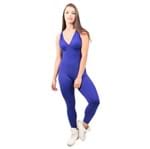 Macacão Fitness Feminino Suplex Liso com Bojo Vick (Azul Royal) M