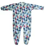 Macacão Pijama de Soft Xadrez Azul 1 ao 4 1