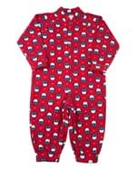Macacão Pijama Infantil Microsoft Estampado Bichos - Vermelho 1