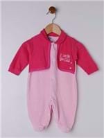 Macacão Plush Infantil para Bebê Menina - Rosa Pink