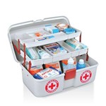 Maleta Box Medicamentos Primeiros Socorros com 3 Bandejas com Divisórias