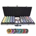 Maleta Poker Profissional 500 Fichas Holográfica Numerada