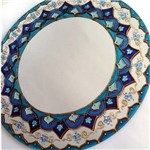 Mandala Azul em Espelho 30cm