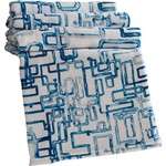 Manta King Micro HD Printed Labirinto Azul - Corttex Casa