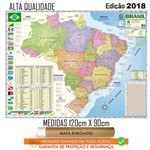 Mapa Brasil Politico Estatístico Rodovia Escolar 120 Cm X 90 Cm Edição 2019 ENROLADO em TUBO