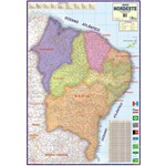 Mapa Brasil Região Nordeste Politico Rodoviario 120cm X 90cm