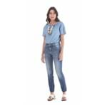 Maria Valentina | T-Shirt Decote Redondo com Colar Jeans