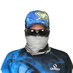 Máscara de Proteção Solar Quisty Tucunaré Azul Camuflado Proteção 50 UV